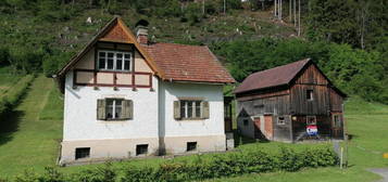 Haus mit Stall, Wiese und Wald in Etmißl