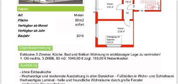 3 Zimmer Wohnung in Bielefeld mit Einbauküche | Neubau