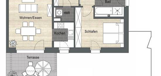 Erstbezug: 2-Zi.-Wohnung mit Terrasse und Garten!