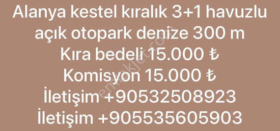 7240 -15,000TL ALANYA KESTELDE 3+1 BO DARE KRALIKTIR