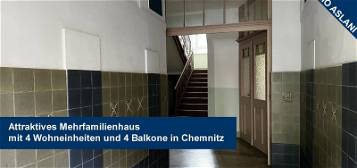 Attraktives Mehrfamilienhaus mit 4 Wohneinheiten, Balkonen, Stellplätzen in Chemnitz Erfenschlag