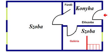 Másfél szobás téglalakás