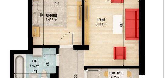 Apartament 2 camere - pret de lansare proiect