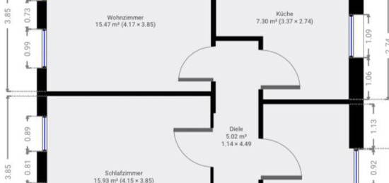 Wir bieten eine Große 2 Raum Wohnung in Helbra an