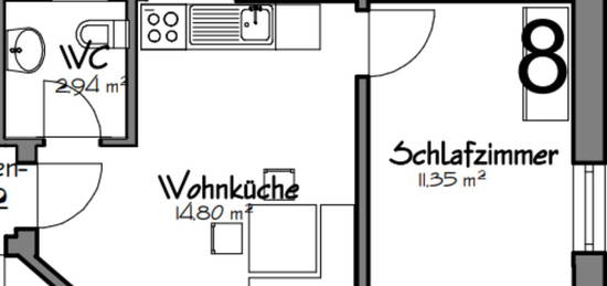 2-Zimmer-Wohnung zu vermieten