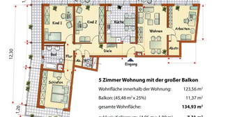 Helle und großzügige 5 Zimmer Wohnung mit Panorama-Blick