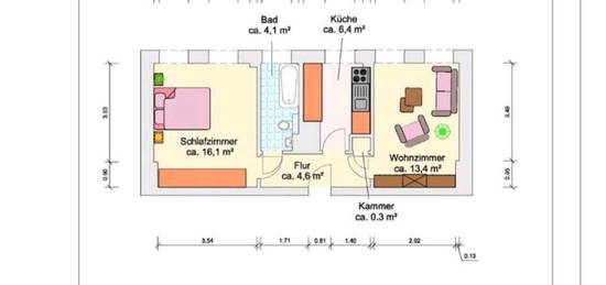 2-Raum Wohnung in der Rostocker Altstadt