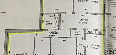 Appartement 124m2, rez-de-chaussée, Boulevard Raspail, à 300