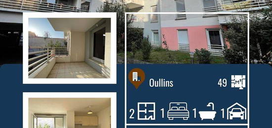 Oullins Centre , appartement 2 pièces avec terrasse au calme, dans une résidence moderne à 200m du métro, de la gare à l'achat