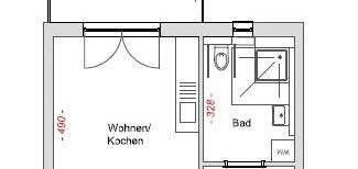 Wohnen im Neubau! Schöne 1-Raumwohnung mit Tageslichtbad