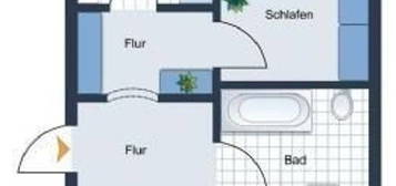 vollmöbliert - freundliche 2 Zi.-Wohnung, Balkon, Stellplatz