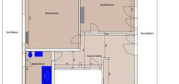 Dachgeschosswohnung mit Süd- u. Nord-Balkon in Bonsweiher