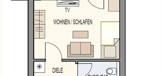 Gemütliche teilmöblierte 1-Zimmer-Wohnung mit Balkon und TG-Stell