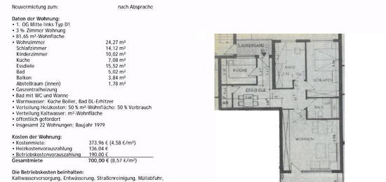 3,5 Zimmer - 81qm Wohnung - Zentrum Werl - 700€ Warmmiete