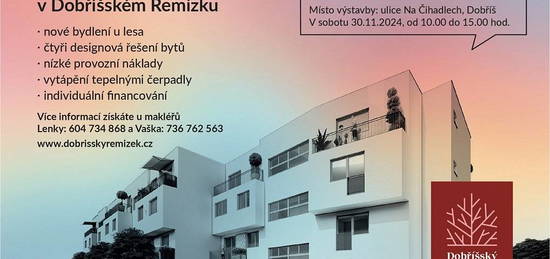 Prostor pro rodinu, krok do lesa, dva kroky do města! Novostavba 3+KK/Balkon, 80 m2, Dobříšský Remíz