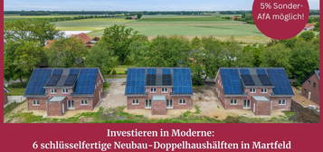 Investieren in Moderne: 
6 schlüsselfertige Neubau-Doppelhaushälften in Martfeld