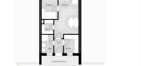 Erdgeschosswohnung 2ZKB in ruhiger Lage ca. 57qm