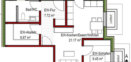 Neue und moderne 52qm möblierte 2 Zimmer Souterrainwohnung