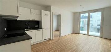 Neuwertige 2-Zimmerwohnung mit 8,37 m² Balkon| Fußbodenheizung und Einbauküche | ALF50,  Top 34