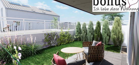 Single-/ Pärchentraum: wohnbaugeförderte 2 Zimmer Gartenwohnung mit Terrasse, Eigengarten und Parkplatz. Provisionsfrei!