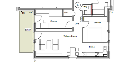 Geschmackvolle 3,5-Raum-Wohnung mit großem Südwestbalkon in zentraler Lage Holzgerlingen