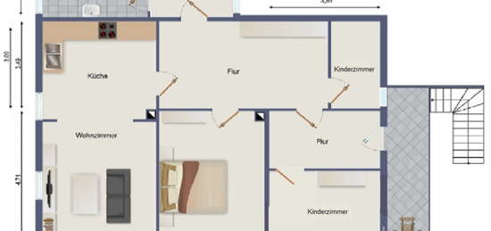 3 1/2 - Raum - Wohnung, hell und geräumig