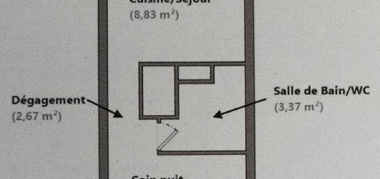 Grand Appartement 1 chambre 20 m2