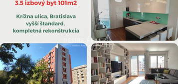 Nová cena: 3,5 i. byt, vyšší štandard, kompletná rekonštrukcia, Krížna ul., Bratislava