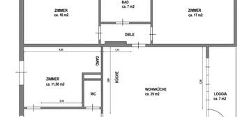 Attraktive 4-Zimmer-Neubauwohnung mit Loggia ( ca. 100 m2) und eigenem Kfz-Abstellplatz ++ 2485 Wampersdorf Nähe Pottendorf