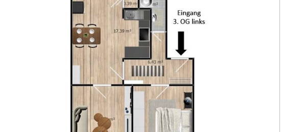 Schöne Uni-nahe 3 Zimmerwohnung in Elberfeld- West. Perfekt für Studenten und WGs