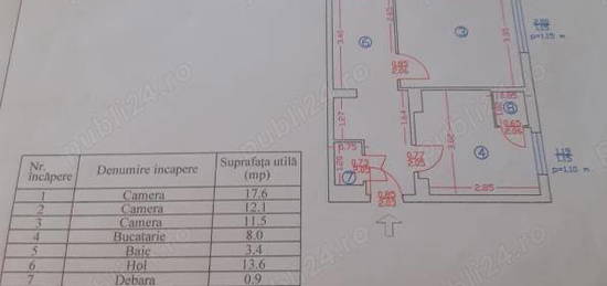 Apartament confort 1, decomandat, 3 camere de vanzare, Alba Iulia- Decebal- Muncii