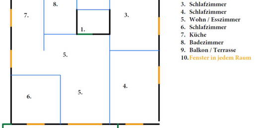 4,5 Zimmer - Wohnung,125 qm, sofort verfügbar, Terrasse, Saniert