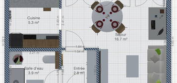 Studio rénové de 29 m2