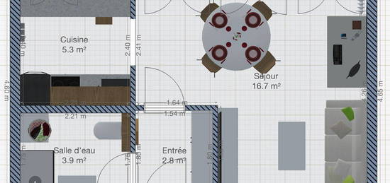 Studio rénové de 29 m2