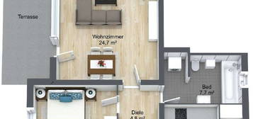 Helle 2-Zimmer-Wohnung mit Terrasse