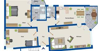 Attraktive und gepflegte 3,5-Raum-Wohnung mit Balkon in Bad Urach