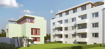 Helle Neubau 3-Zimmer-Wohnung, ruhig, Parkettboden, Fußbodenheizung, EBK und Balkon-Terrasse