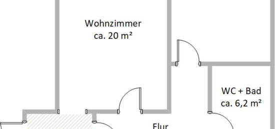 Schöne, innenstadtnahe 2-Zimmerwohnung zu vermieten (80 m², 1.OG)