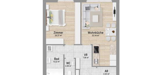 Himmlisch wohnen im Grünen. 2-Zimmer Eigentumswohnung mit Balkon und viel Liebe zum Detail