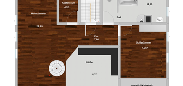 Exklusive, geräumige 2-Zimmer-Maisonette DG Wohnung mit Einbauküche in Böblingen