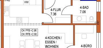 Neubau/Erstbezug: schöne 3-Zimmer-Wohnung (Energieeffizienz Stufe 40/55)