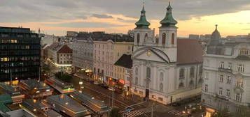 Dachgeschoss-Garconniere mit schöner Aussicht - Klimaanlage & alle Nebenkosten inklusive, zentral am Rochusmarkt