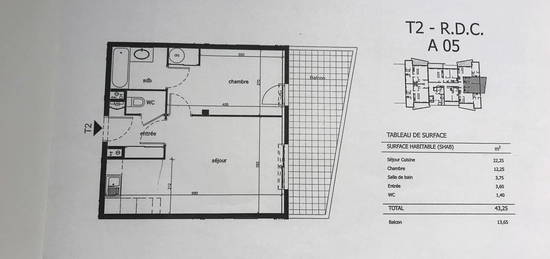 Appartement 2 pièces (44 m²) à Martigues avec Garage Parking Grande Terrasse