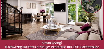 Urban Living! Hochwertig saniertes & ruhiges Penthouse mit 360° Dachterrasse